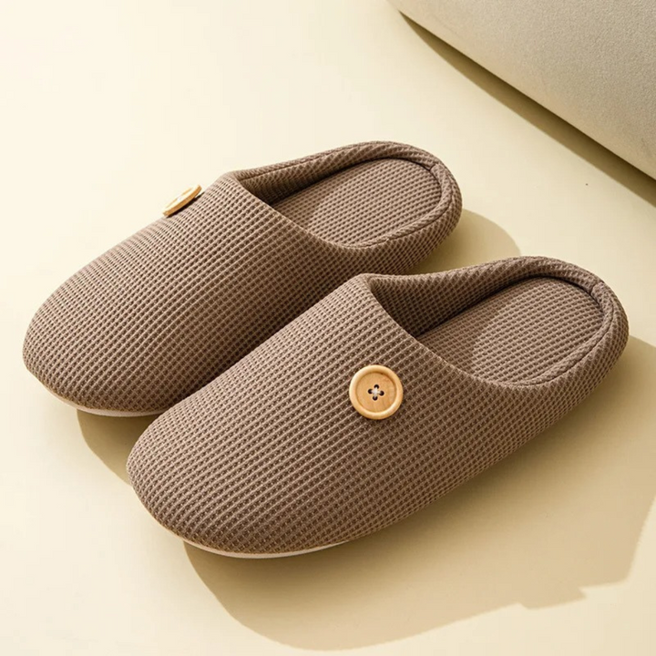 CloudStep Memory Foam Comfort Slippers-AU 4-5-Brown-State of Style