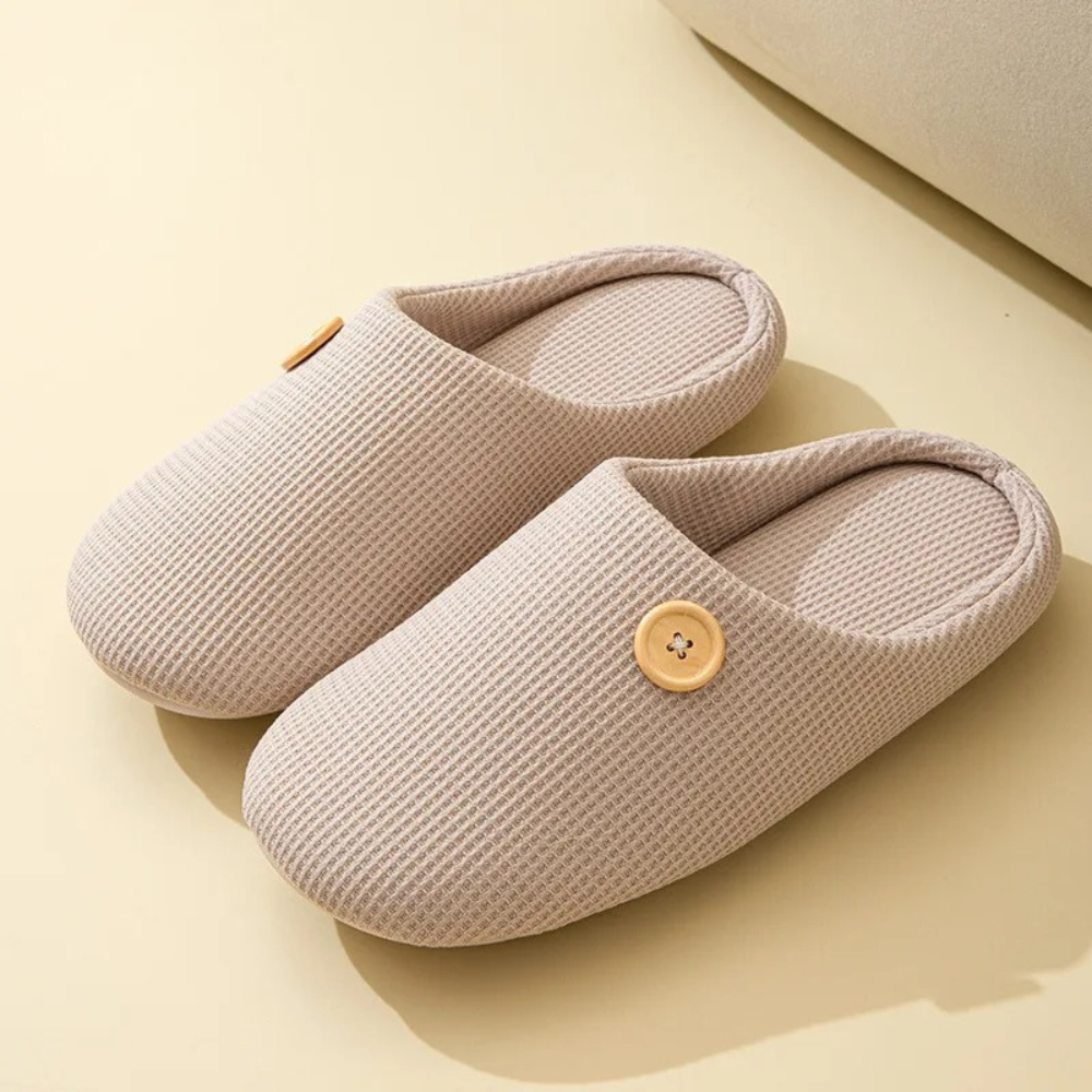 CloudStep Memory Foam Comfort Slippers-AU 4-5-Khaki-State of Style