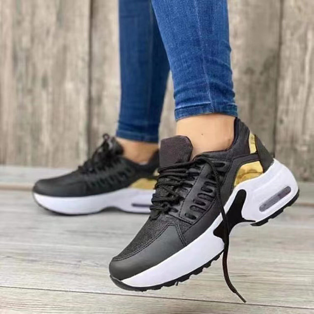 CloudStride Air | Casual Sneakers with Cushioned Heel for Women-Black-3.5-State of Style
