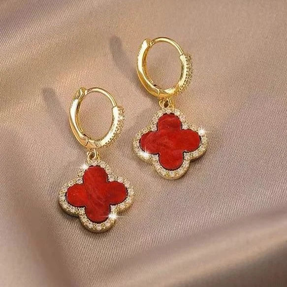 Clover Earrings - Clara-Red-State of Style
