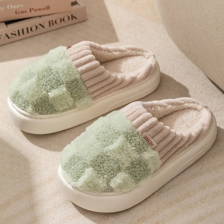 Coleen Indoor Slippers | Thick and Soft-Green-4.5-5.0-State of Style