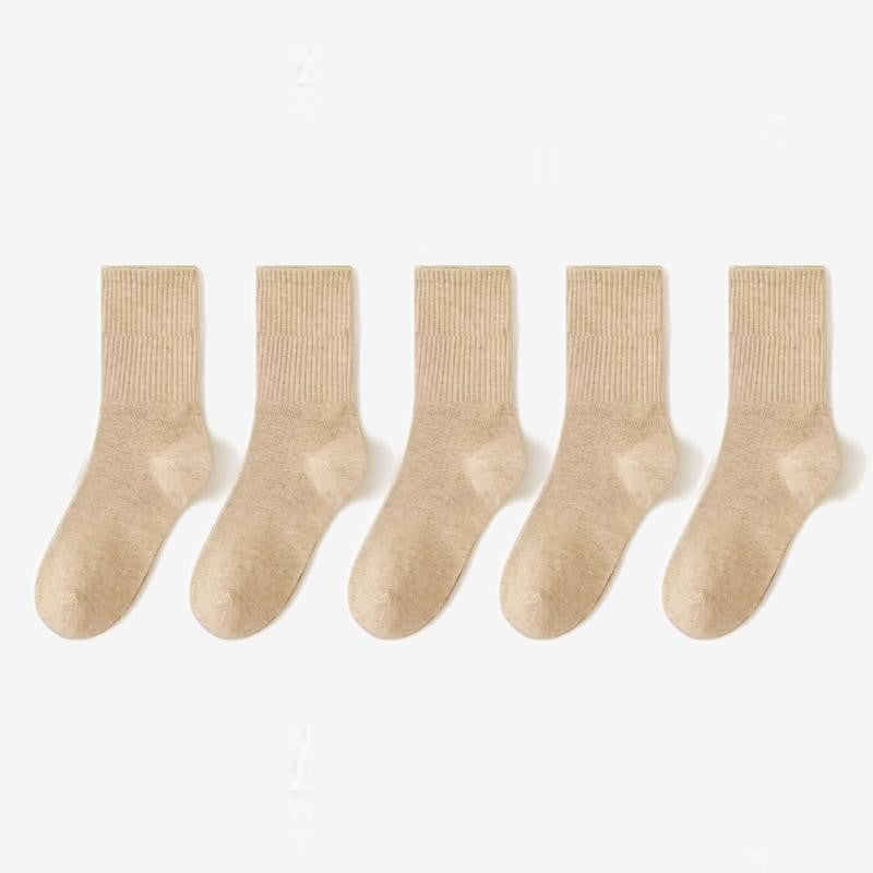 Colin Traditional Socks – 5-Pack Soft & Breathable Business Socks-Beige-State of Style