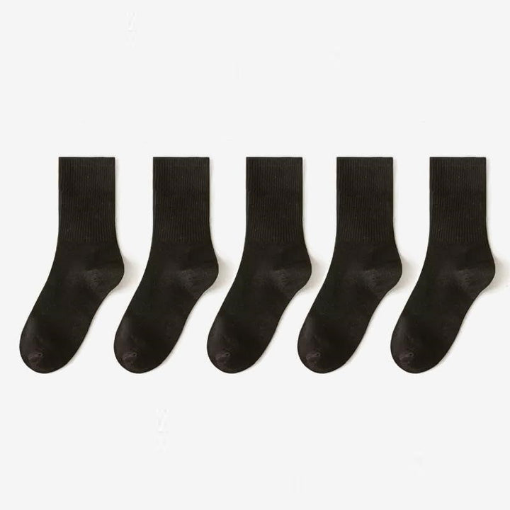 Colin Traditional Socks – 5-Pack Soft & Breathable Business Socks-Black-State of Style