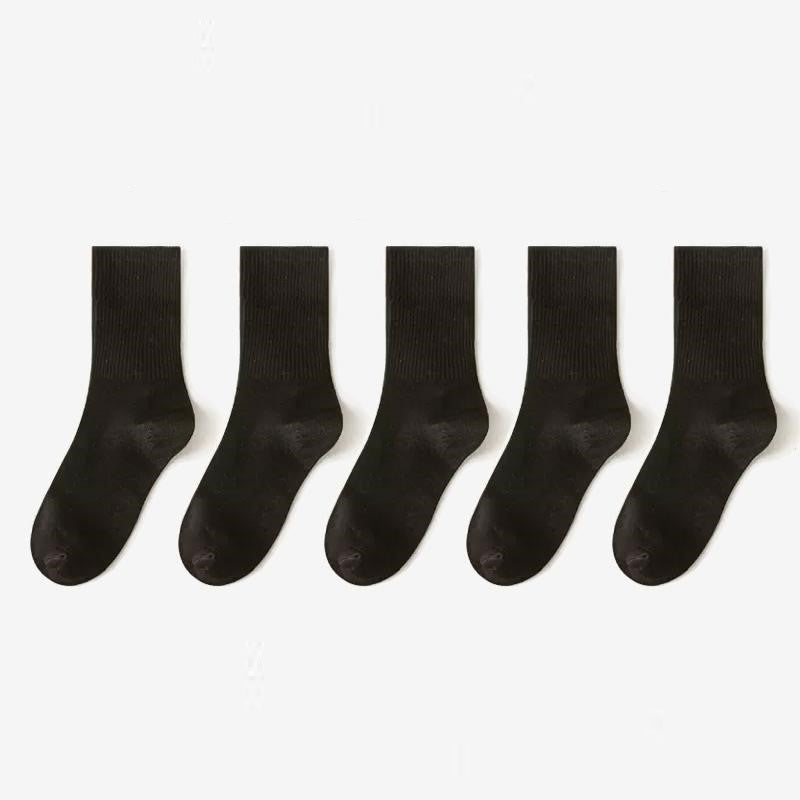 Colin Traditional Socks – 5-Pack Soft & Breathable Business Socks-Black-State of Style