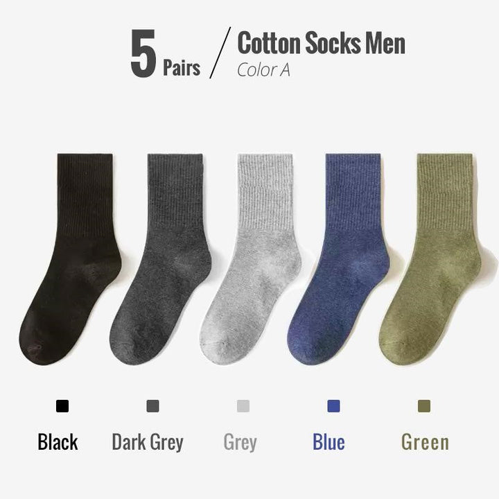 Colin Traditional Socks – 5-Pack Soft & Breathable Business Socks-Blue-State of Style