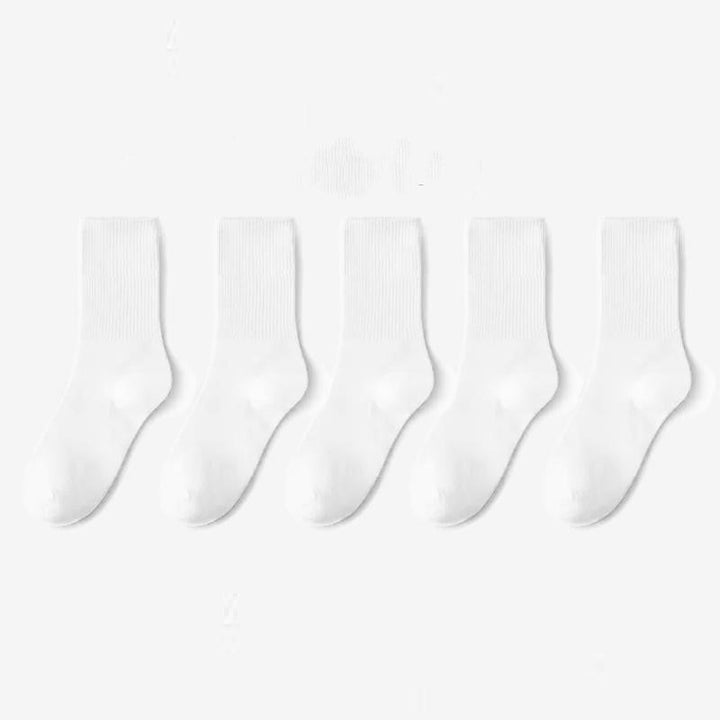 Colin Traditional Socks – 5-Pack Soft & Breathable Business Socks-White-State of Style