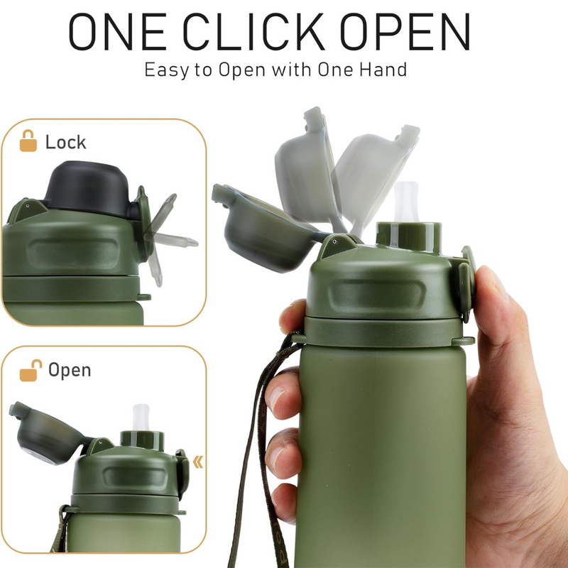 Collapsible 600 ml Silicone Water Bottle - Leakproof & BPA-free-Black-State of Style