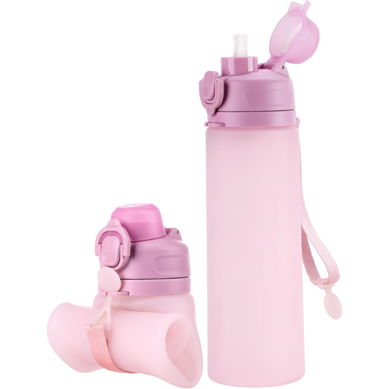 Collapsible 600 ml Silicone Water Bottle - Leakproof & BPA-free-Mauve-State of Style