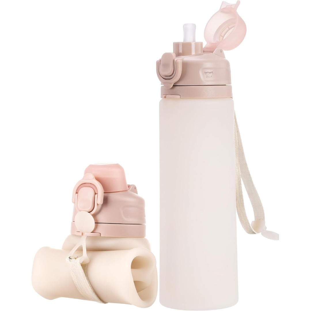 Collapsible 600 ml Silicone Water Bottle - Leakproof & BPA-free-Sand-State of Style