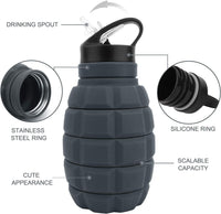 Collapsible Travel Water Bottle - 575 ML Reusable Silicone-Army Green Camouflage-State of Style