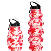 Collapsible Travel Water Bottle - 575 ML Reusable Silicone-Pink Camouflage Cup-State of Style