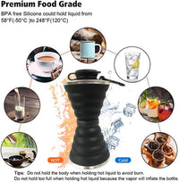 Collapsible Water Bottle with Carabiner-Black-State of Style