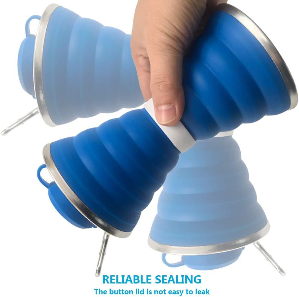 Collapsible Water Bottle with Carabiner-Black-State of Style