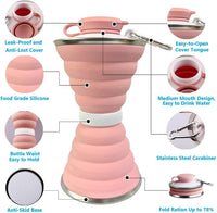 Collapsible Water Bottle with Carabiner-Black-State of Style