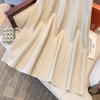 Collete Traditional Skirt – Elegant A-Line PU Leather Midi Skirt-Brown-S-State of Style