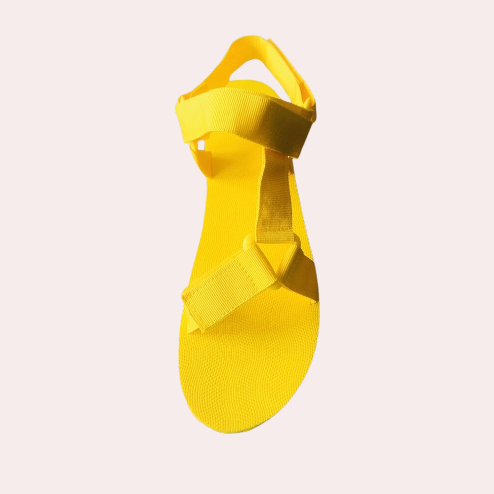 Colour Block Women's Sandals with Comfort Sole – Chloé-Yellow-3-State of Style