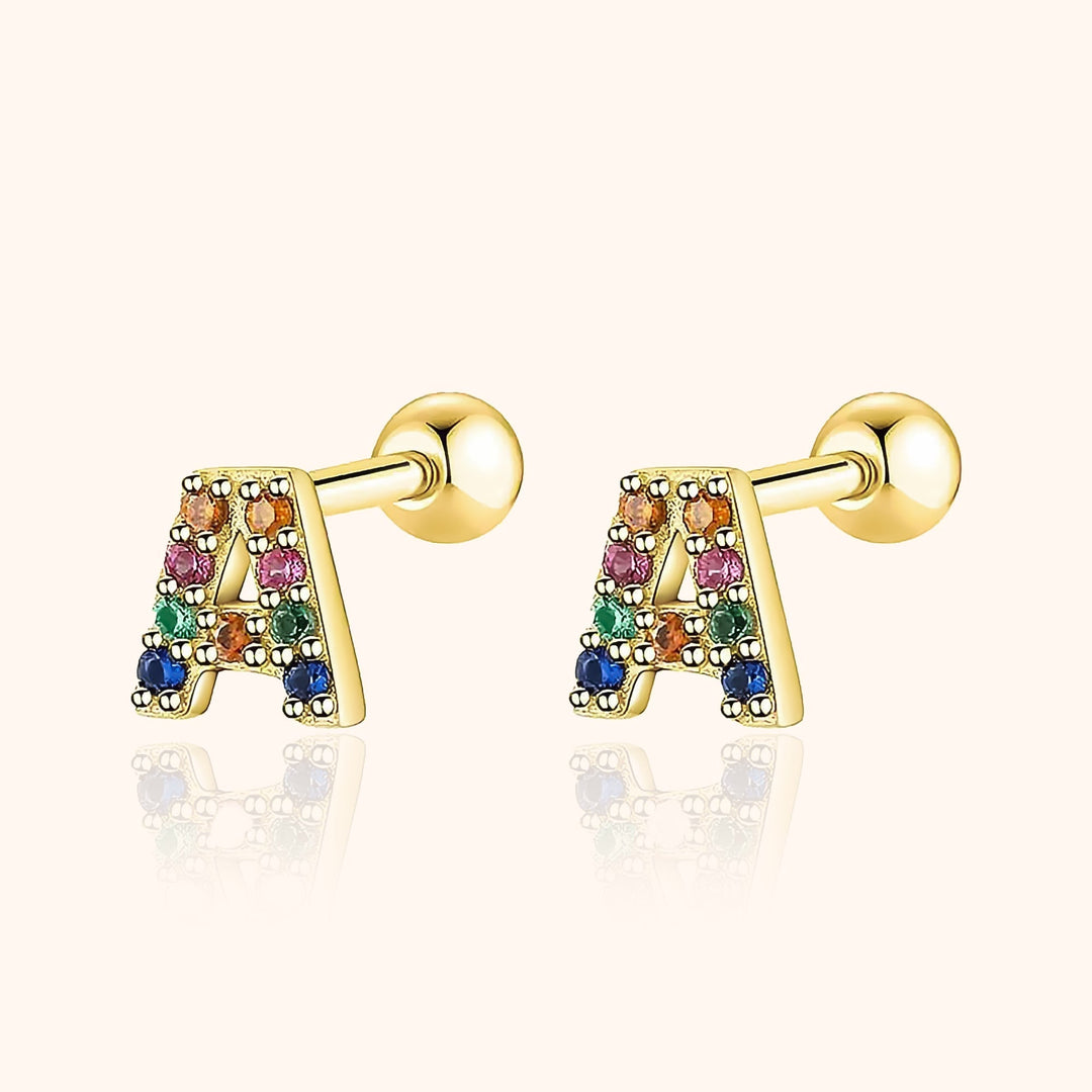 Coloured Letter Earrings - Letria-A-Gold-State of Style