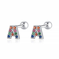 Coloured Letter Earrings - Letria-A-Silver-State of Style