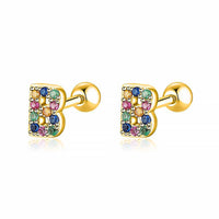 Coloured Letter Earrings - Letria-B-Gold-State of Style
