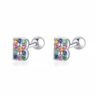 Coloured Letter Earrings - Letria-B-Silver-State of Style
