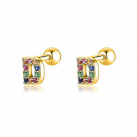 Coloured Letter Earrings - Letria-D-Gold-State of Style