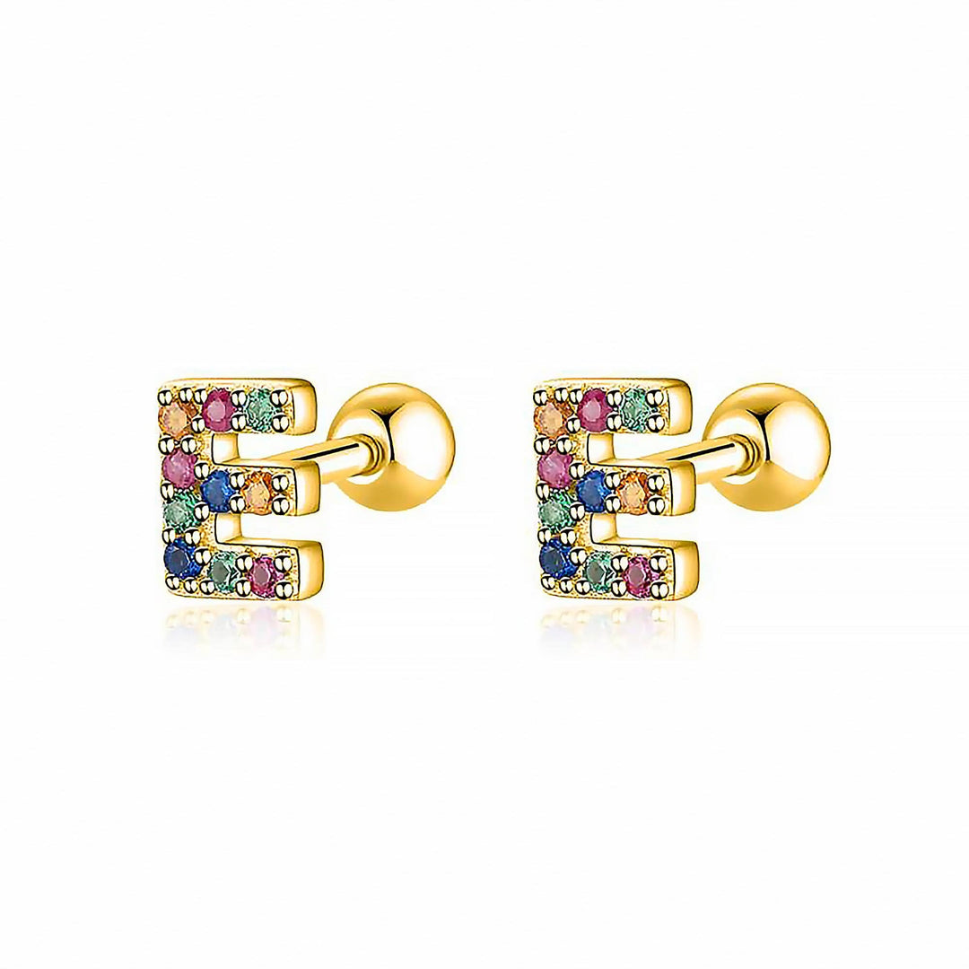 Coloured Letter Earrings - Letria-E-Gold-State of Style