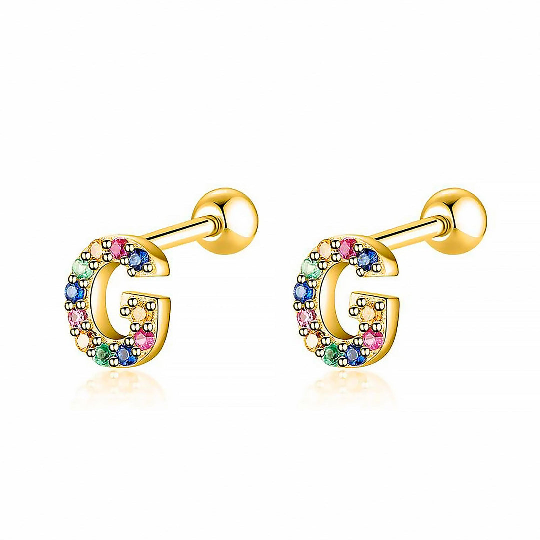 Coloured Letter Earrings - Letria-G-Gold-State of Style