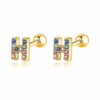 Coloured Letter Earrings - Letria-H-Gold-State of Style