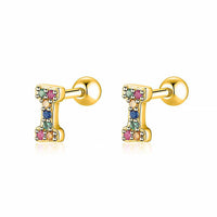 Coloured Letter Earrings - Letria-I-Gold-State of Style