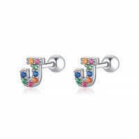 Coloured Letter Earrings - Letria-J-Silver-State of Style