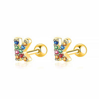 Coloured Letter Earrings - Letria-K-Gold-State of Style