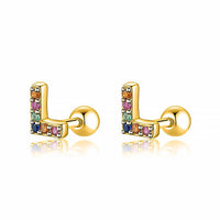 Coloured Letter Earrings - Letria-L-Gold-State of Style