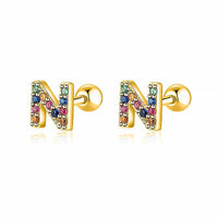 Coloured Letter Earrings - Letria-N-Gold-State of Style