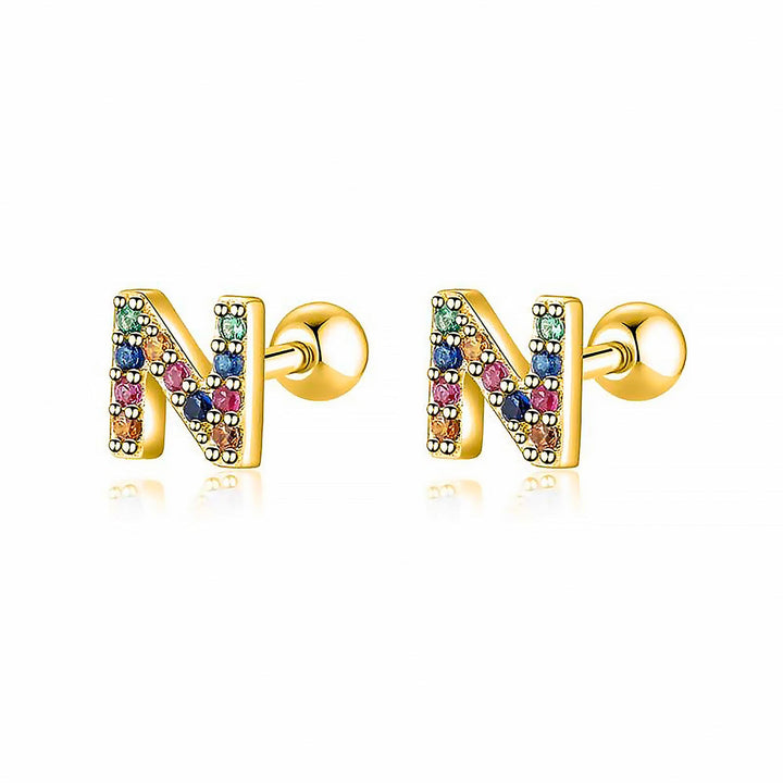 Coloured Letter Earrings - Letria-N-Gold-State of Style