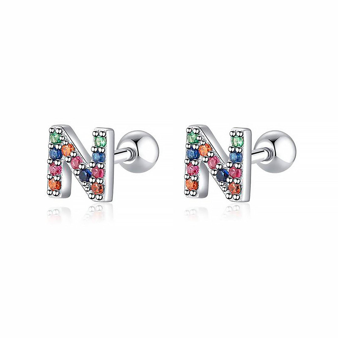 Coloured Letter Earrings - Letria-N-Silver-State of Style