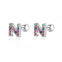 Coloured Letter Earrings - Letria-N-Silver-State of Style
