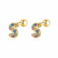 Coloured Letter Earrings - Letria-S-Gold-State of Style