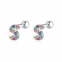 Coloured Letter Earrings - Letria-S-Silver-State of Style