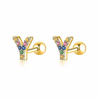 Coloured Letter Earrings - Letria-Y-Gold-State of Style