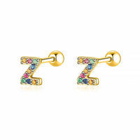Coloured Letter Earrings - Letria-Z-Gold-State of Style