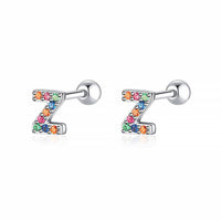 Coloured Letter Earrings - Letria-Z-Silver-State of Style
