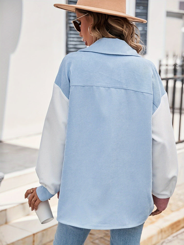 Colourful Blouse with Button Closure - Lina-Green/Pink-S-State of Style