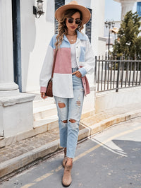 Colourful Blouse with Button Closure - Lina-Green/Pink-S-State of Style