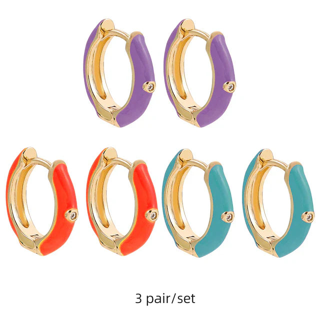 Colourful Earcandy Earrings | Stylish & Fun Jewellery-Lavender-Cherry Red-Lake Blue-State of Style