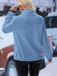 Colourful Half-Zip Sweatshirt - Vera-White-S-State of Style