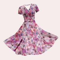 Colourful Midi Dress with V-Neck - Selina-Pink-XS-State of Style