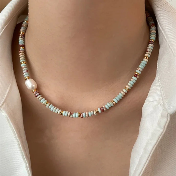 Colourful Natural Stone Jewellery Set – Elena-Necklace-State of Style