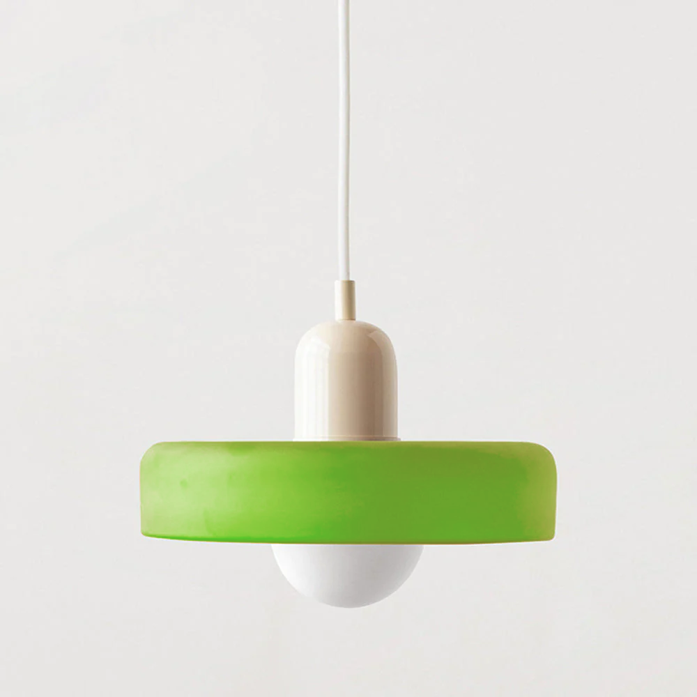 Colourful Pendant Lamp in Bauhaus Style - StiloGlas-Beige-Icy Green-25 x 18 cm-State of Style