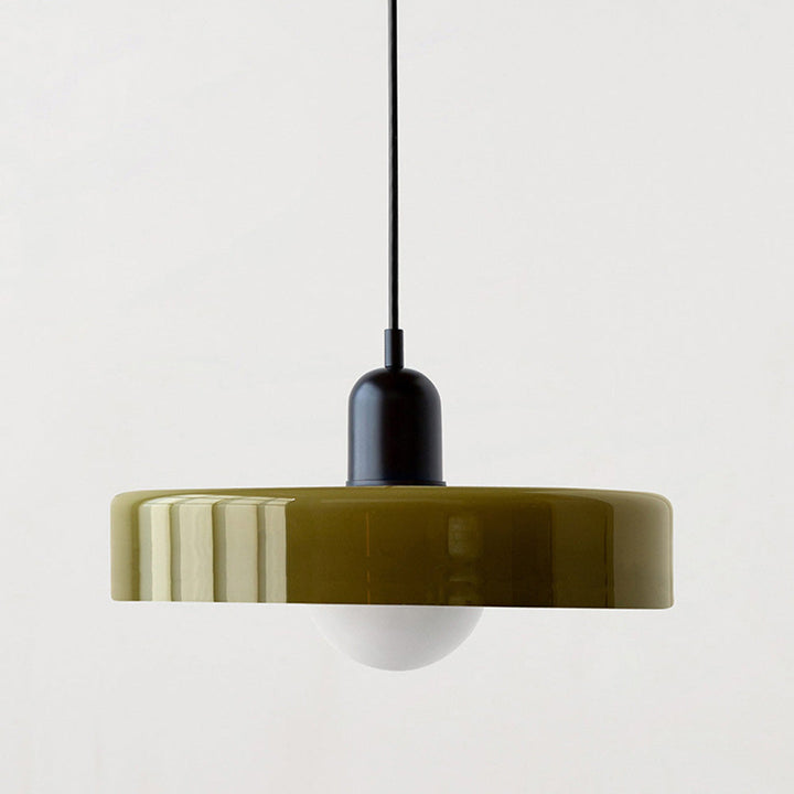 Colourful Pendant Lamp in Bauhaus Style - StiloGlas-Black-Green-25 x 18 cm-State of Style