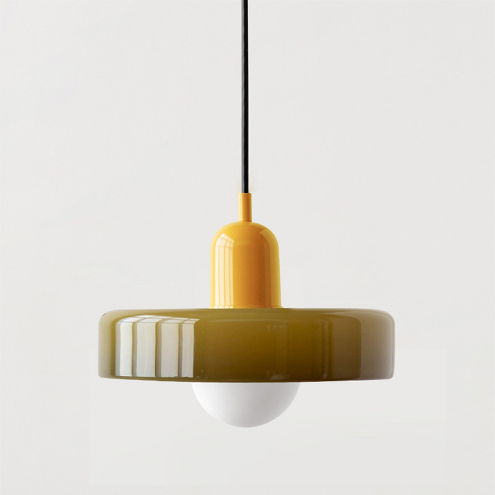Colourful Pendant Lamp in Bauhaus Style - StiloGlas-Red-Green-25 x 18 cm-State of Style